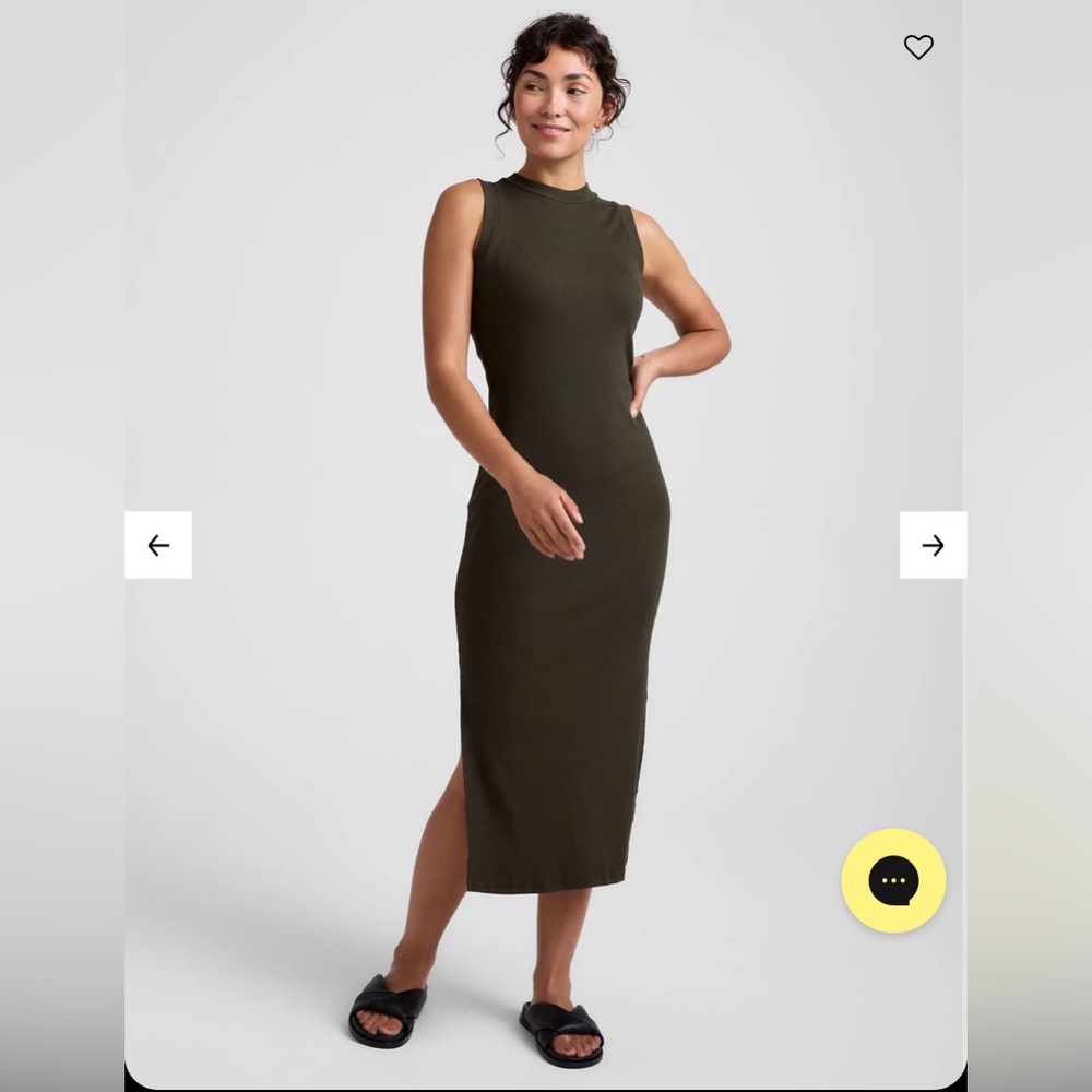 Beyond Yoga Rib Tank Dress - Olive Ink